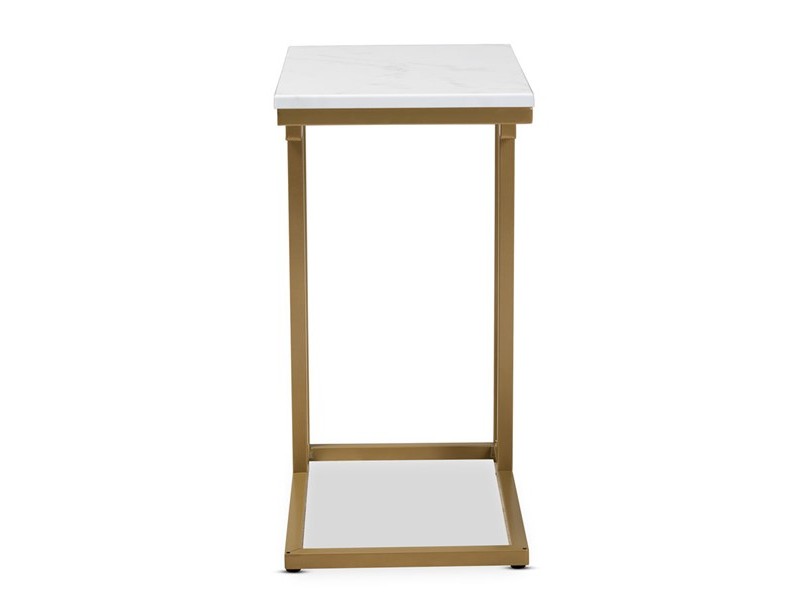 Baxton Studio Renzo Faux Marble Table Top End Table