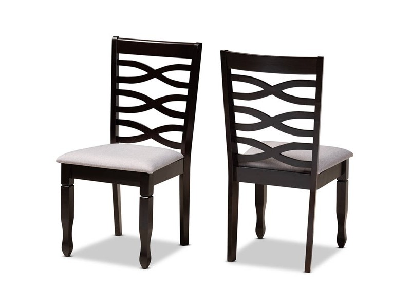Baxton Studio Lanier Grey Dark Brown Dining Chair - Set of 2