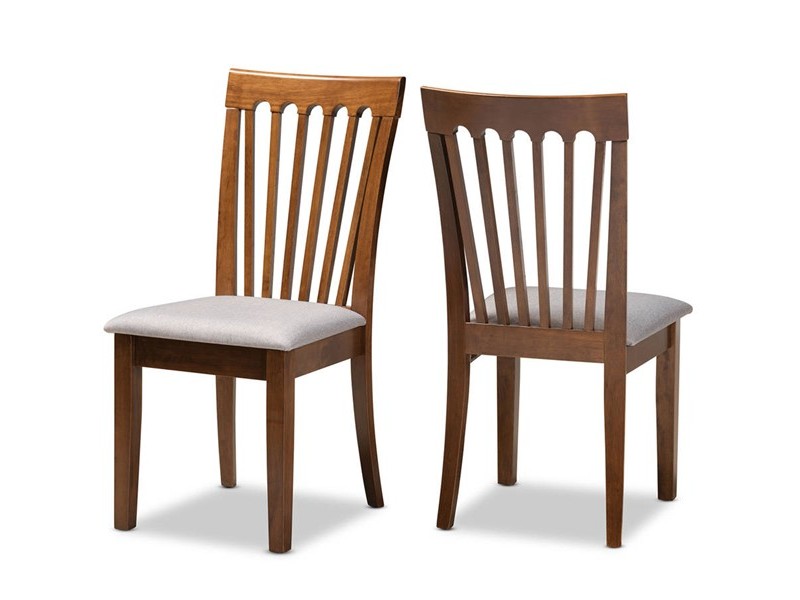 Baxton Studio Minette Grey Walnut Dining Chair - Set of 2