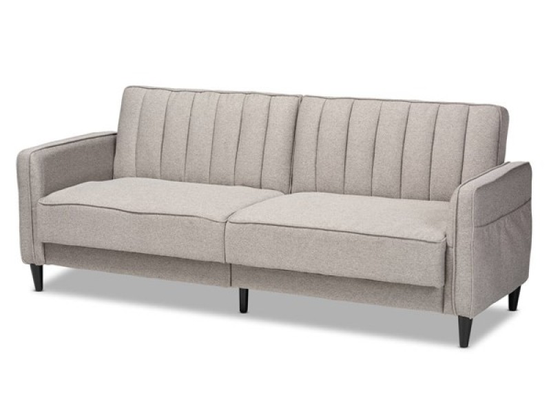 Baxton Studio Colby Light Grey Fabric Upholstered Sleeper Sofa