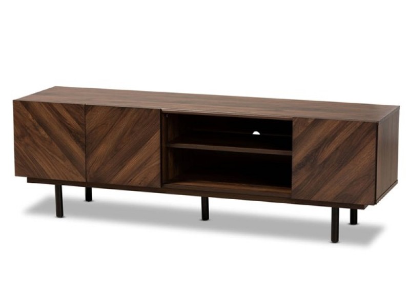 Baxton Studio Berit Walnut Wood TV Stand