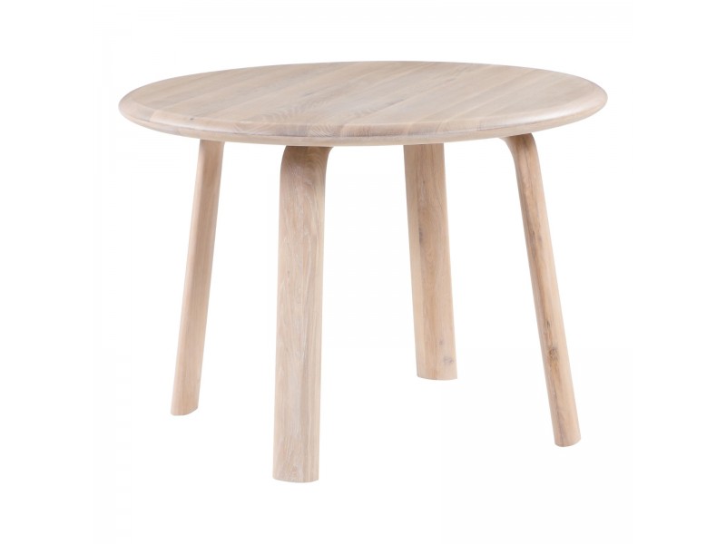 Malibu Round Dining Table White Oak - Angled View