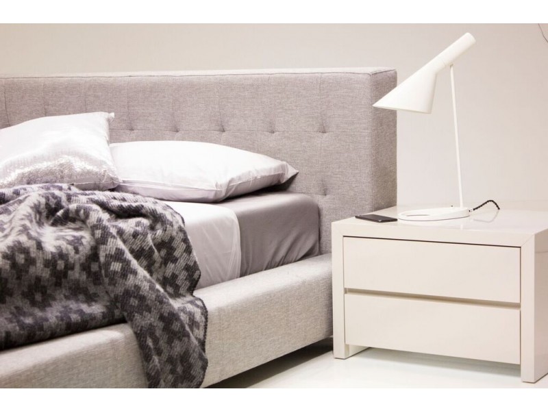 Fresca King Bed Pewter Tweed