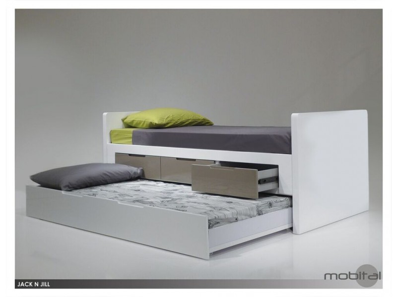 Jack n Jill Single Bed High Gloss White