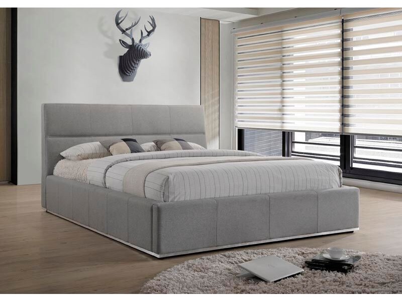 Reve King Bed Grey Fabric