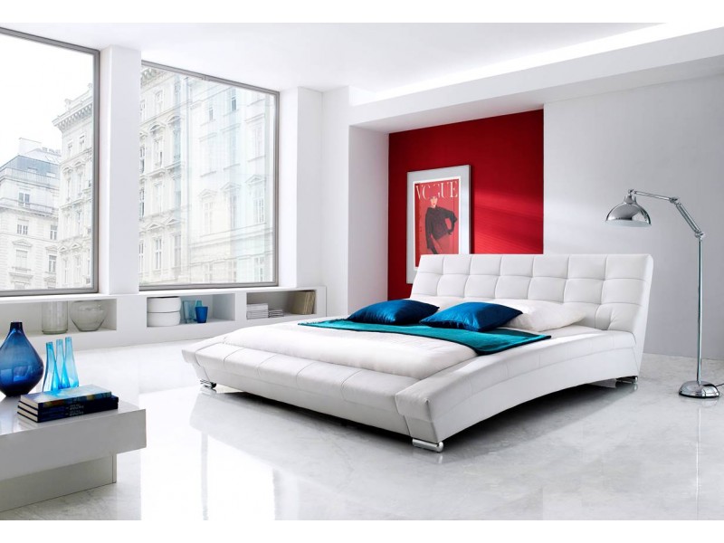 Diamond Sofa Bella Bed in White Leatherette w/ Metal Leg