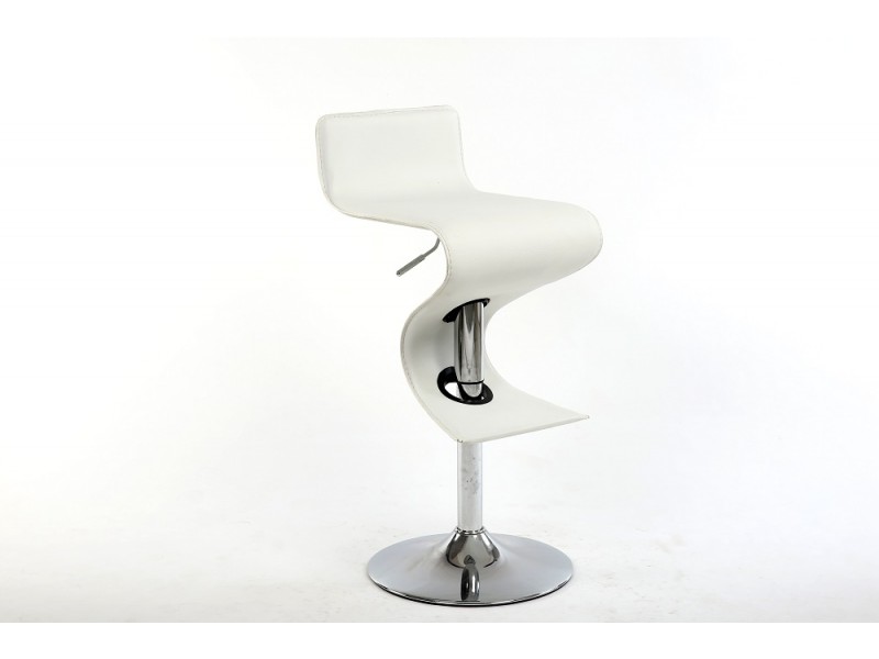 King Adjustable Height White Bar Stool - White