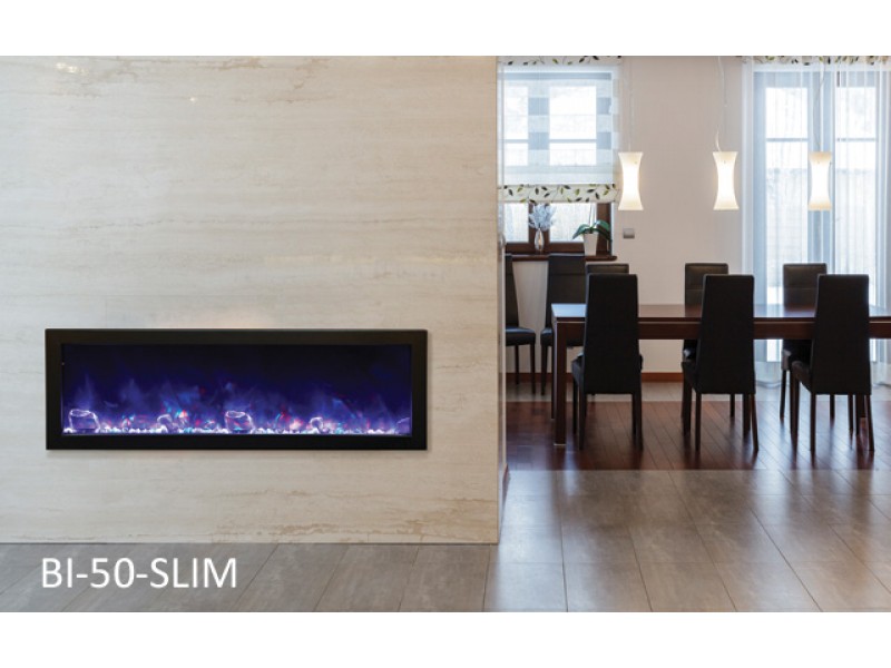 50″ Slim Electric Built-in w/ Black Steel Surround