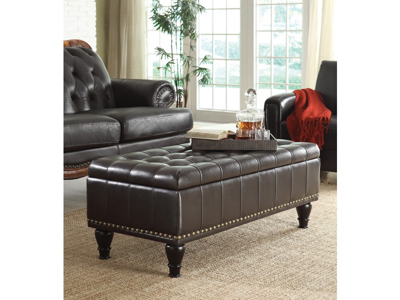 Caldwell Storage Ottoman - Espresso