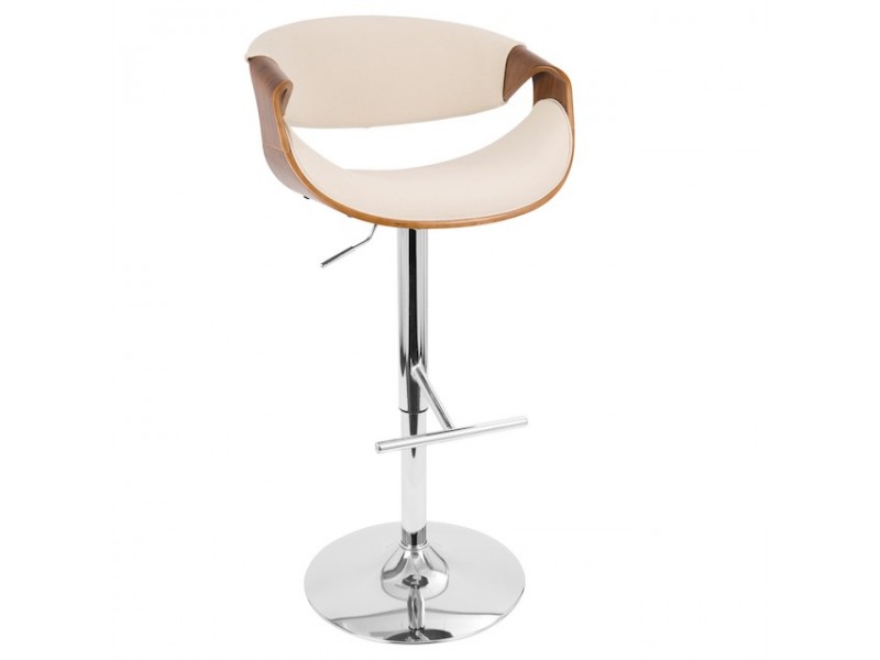 LumiSource Curvo Barstool - Cream - Perspective
