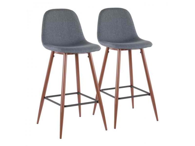 LumiSource Pebble Barstool - Set of 2 - BLUE