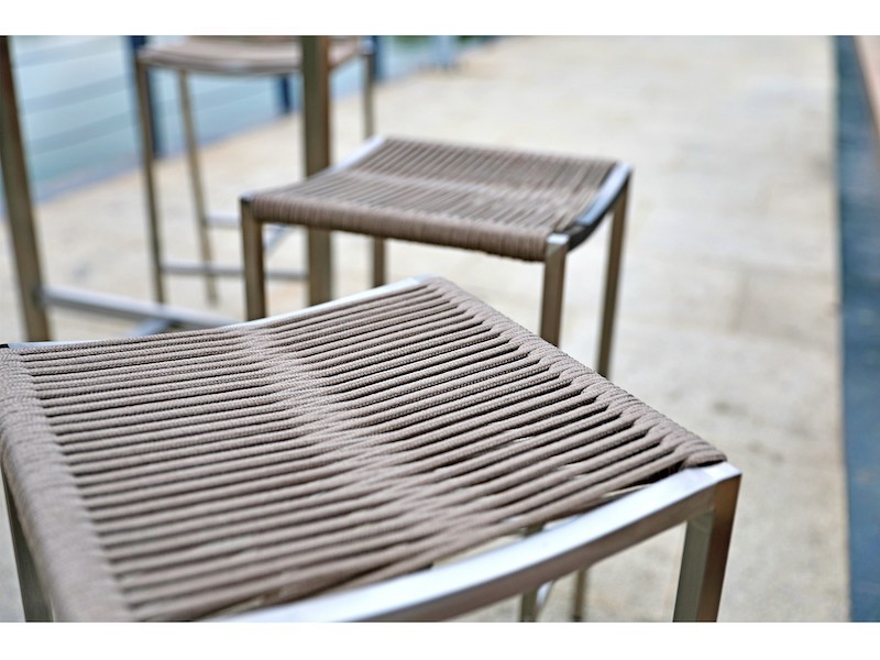 Whiteline Modern Living Stone Backless Outdoor Barstool - Set of 4