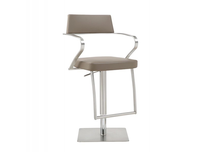 Whiteline Modern Living Zuri Barstool - Taupe - Perspective