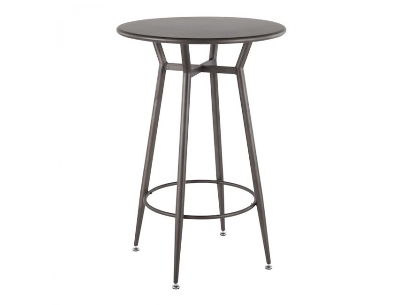 LumiSource Clara Round Bar Table - Antique