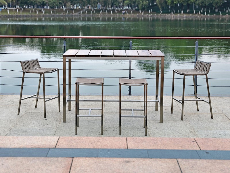 Whiteline Modern Living Stone Outdoor Bar Table