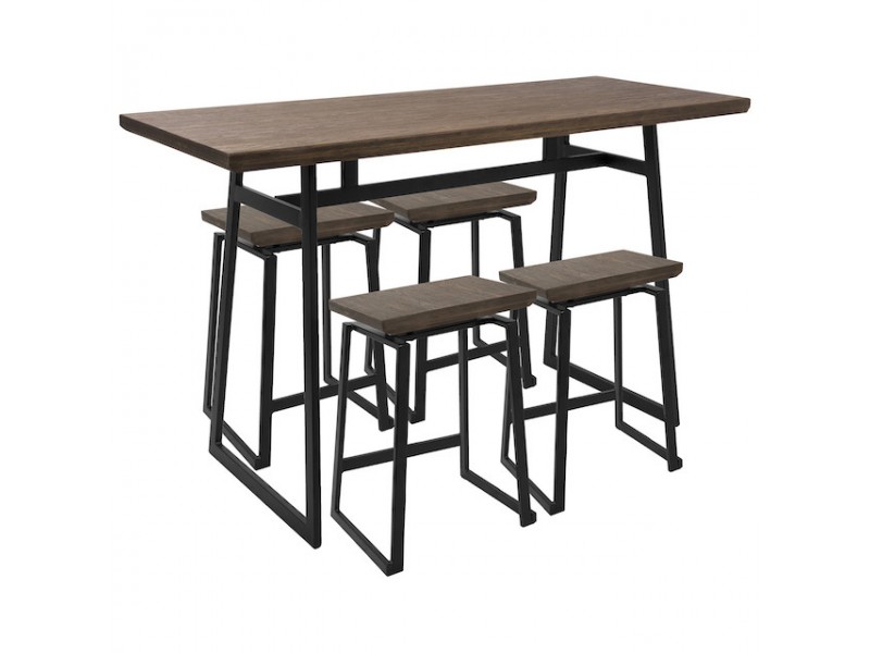 LumiSource Geo Counter Set - Black + Brown - Perspective