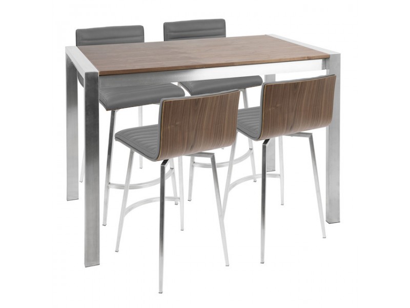 LumiSource Mason Counter Set - Walnut + Grey
