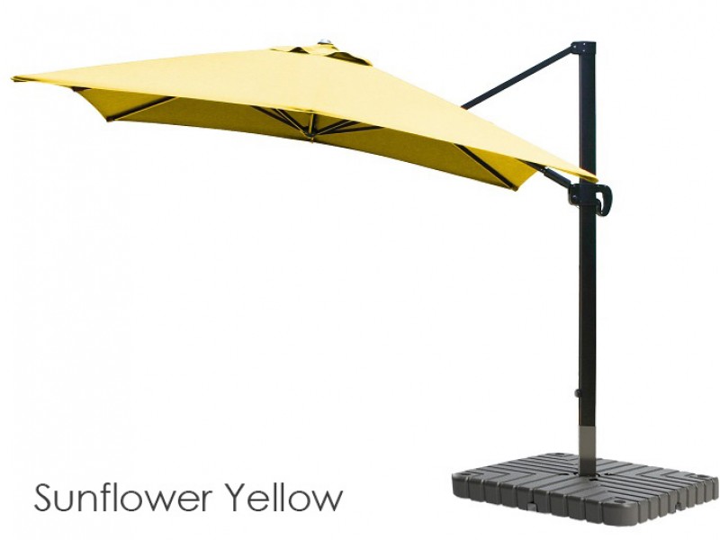 California Umbrella 10' Cantilever Umbrella Crank Lift Multi Positon Tilt Bronze - Sunbrella