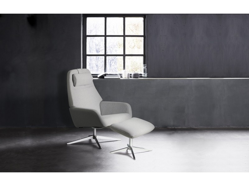 Camillo Chair With Footrest In Balder Congac Leather - Lifestyle