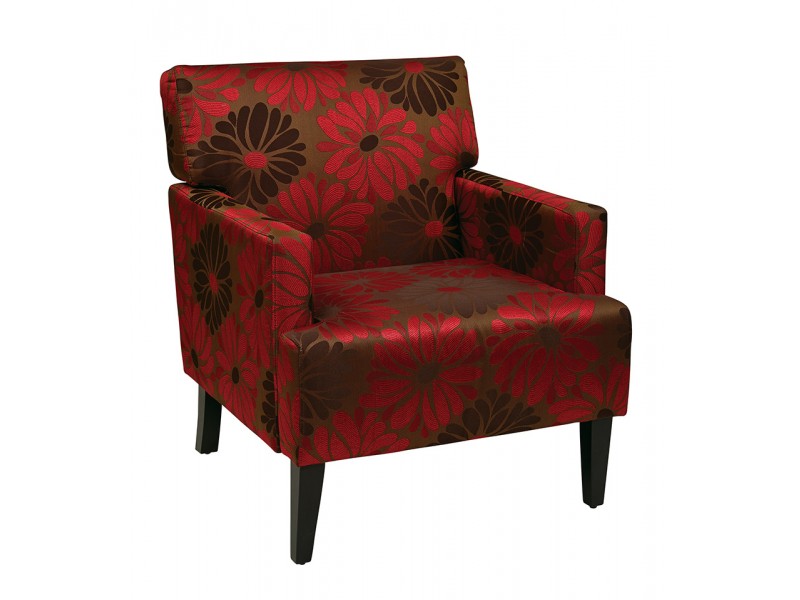 Carrington Arm Chair - Red with Pattern