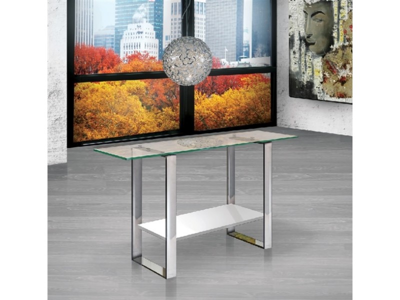 CLARITY Collection High Gloss White Lacquer Console Table