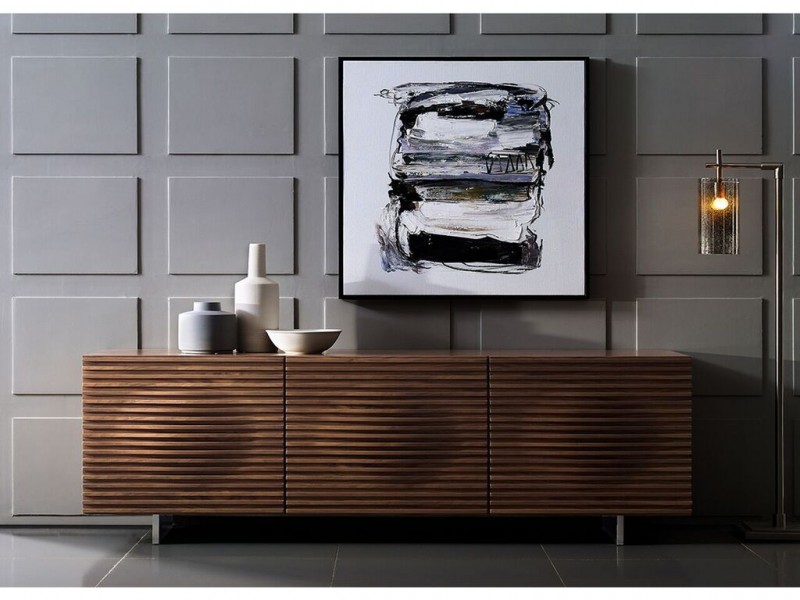 MOON Walnut Veneer Entertainment Center - Lifestyle