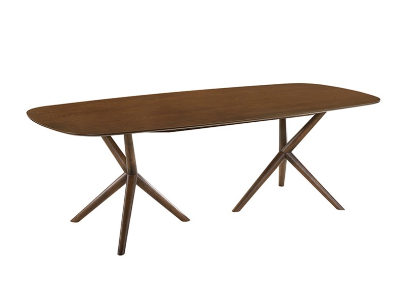 Casabianca CALICO Dining Table In Walnut Veneer - Angled
