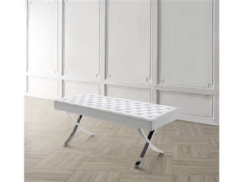 LOFT Collection White Eco-Leather Bench