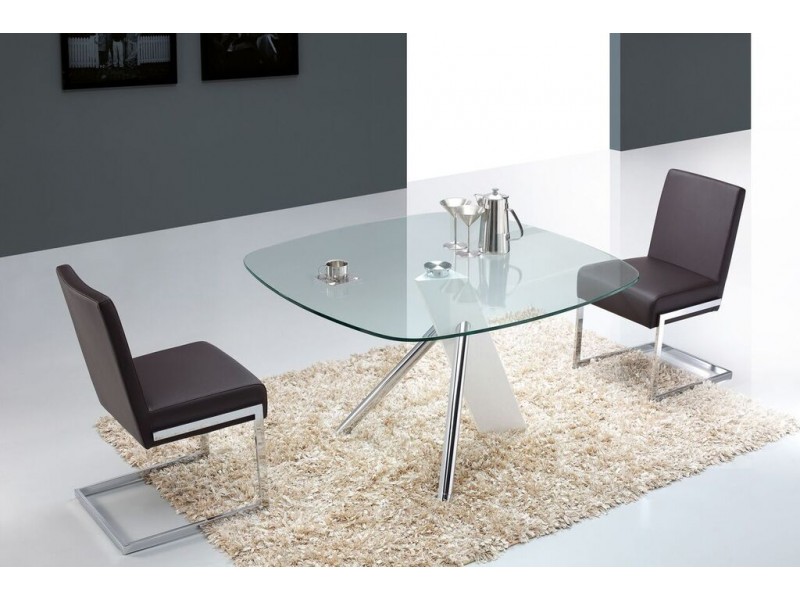 FONTANA Brown Eco-leather Dining Chair - Lifestyle