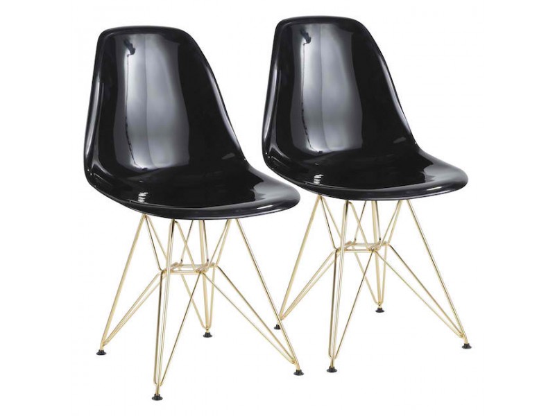 LumiSource Brady Chair - Set of 2 - BLACK 