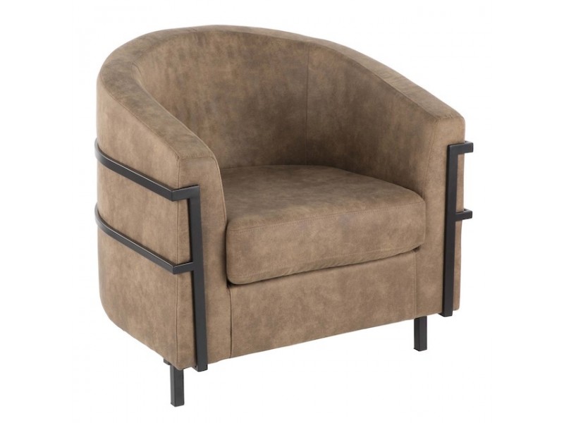 LumiSource Colby Tub Chair - BROWN - Perspective