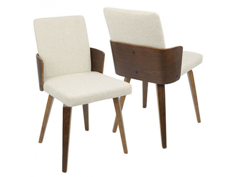 LumiSource Carmella Dining Chair - Set of 2 - CREAM 