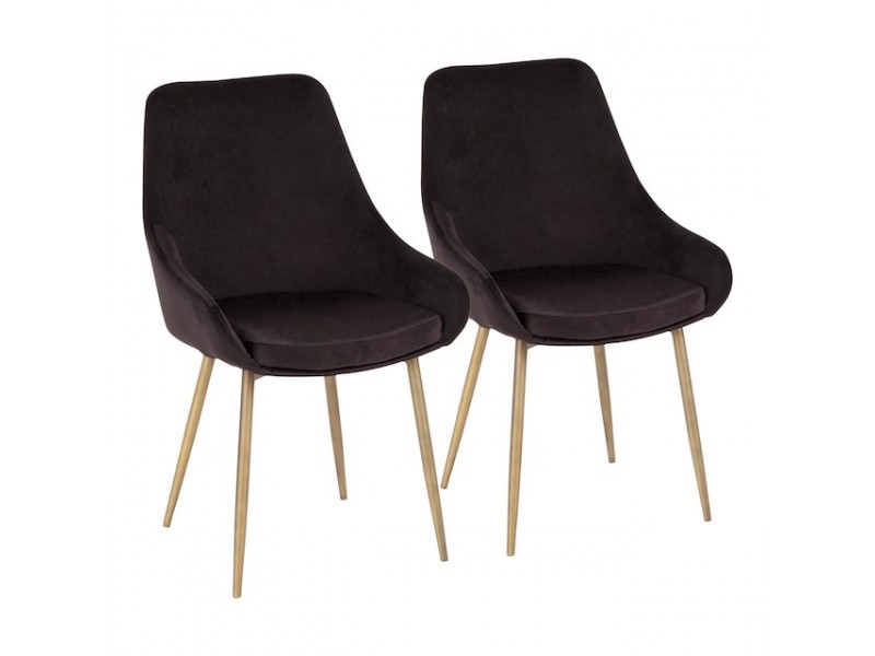 LumiSource Diana Chair - Set of 2 - BLACK