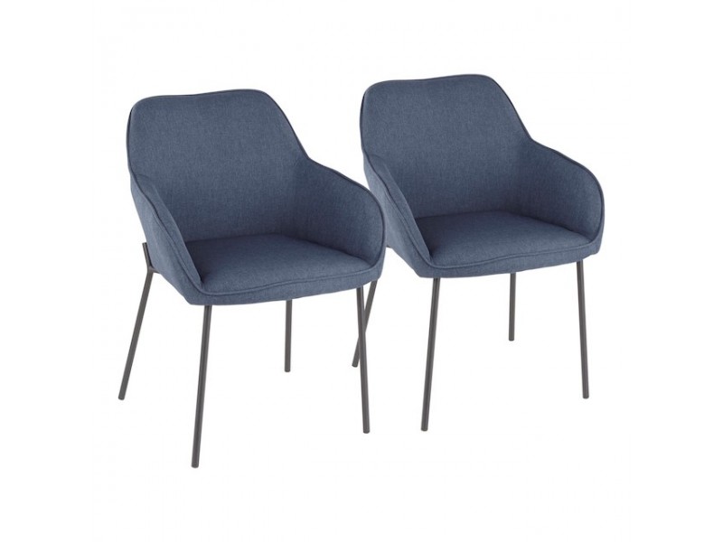 LumiSource Daniella Dining Chair - Set of 2 - BLUE 
