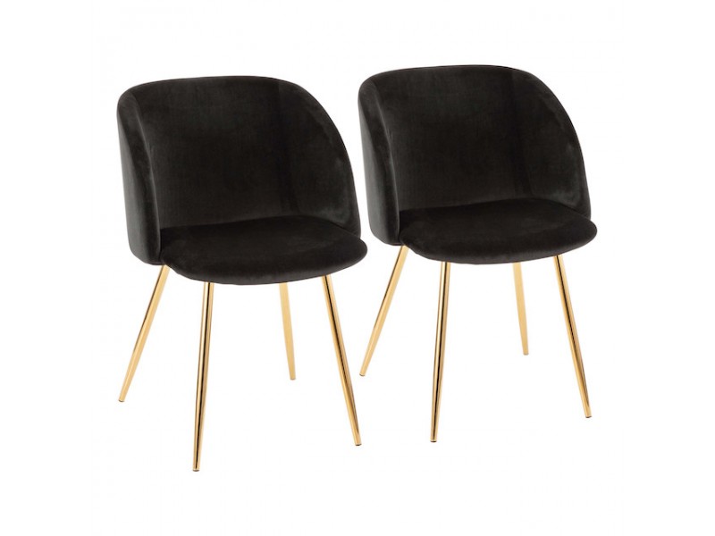 LumiSource Fran Chair - Set of 2 - BLACK 