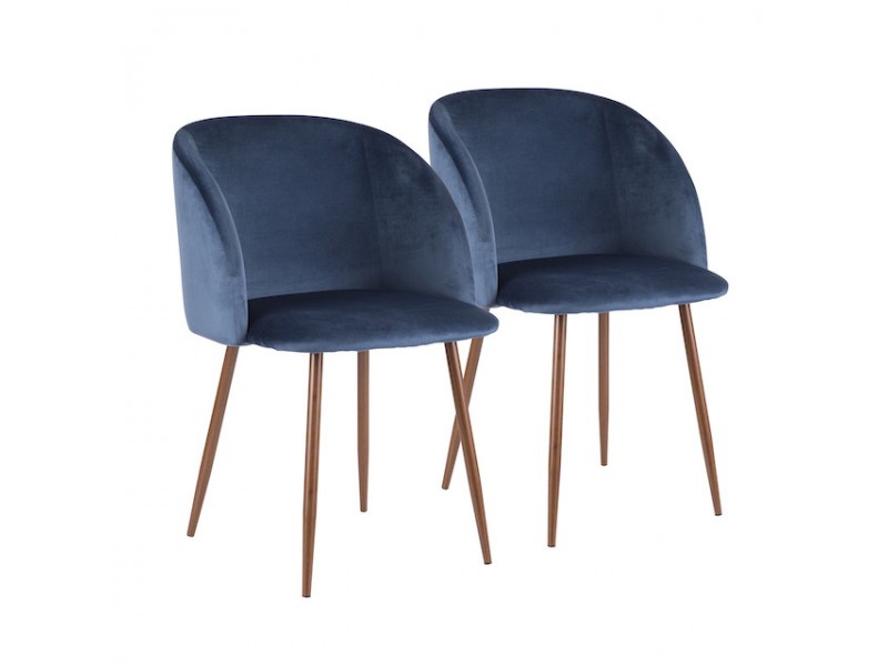 LumiSource Fran Dining Chair - Set of 2 - BLUE 