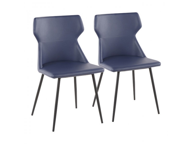 LumiSource Hex Chair - Set of 2 - BLUE 
