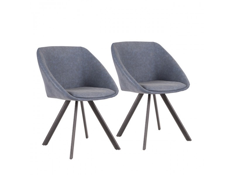 LumiSource Matisse Chair - Set of 2 - BLUE 
