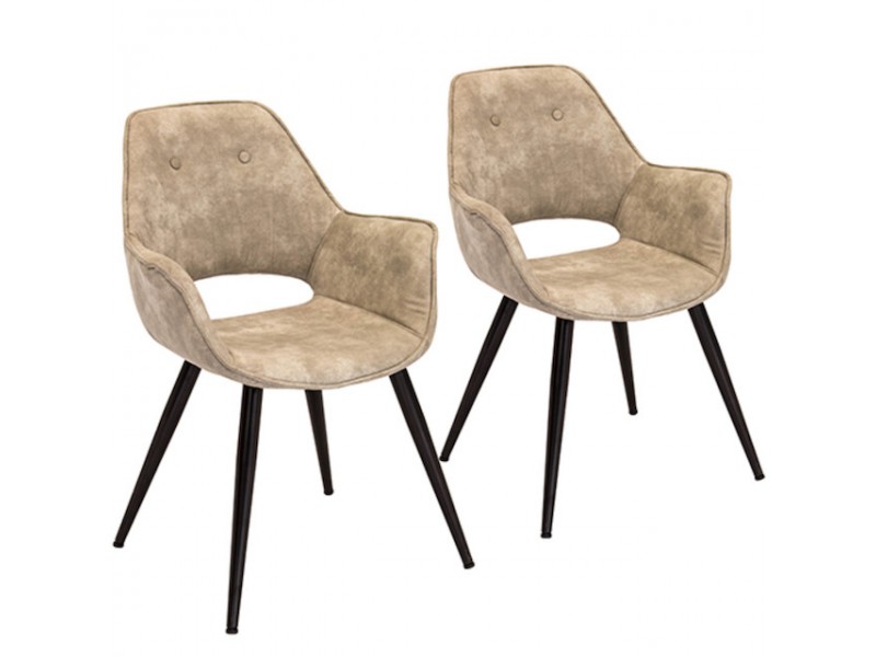 LumiSource Mustang Chair - Set of 2 - BEIGE 