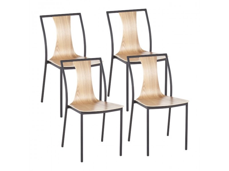 LumiSource Osaka Chair - Set of 4 - NATURAL 
