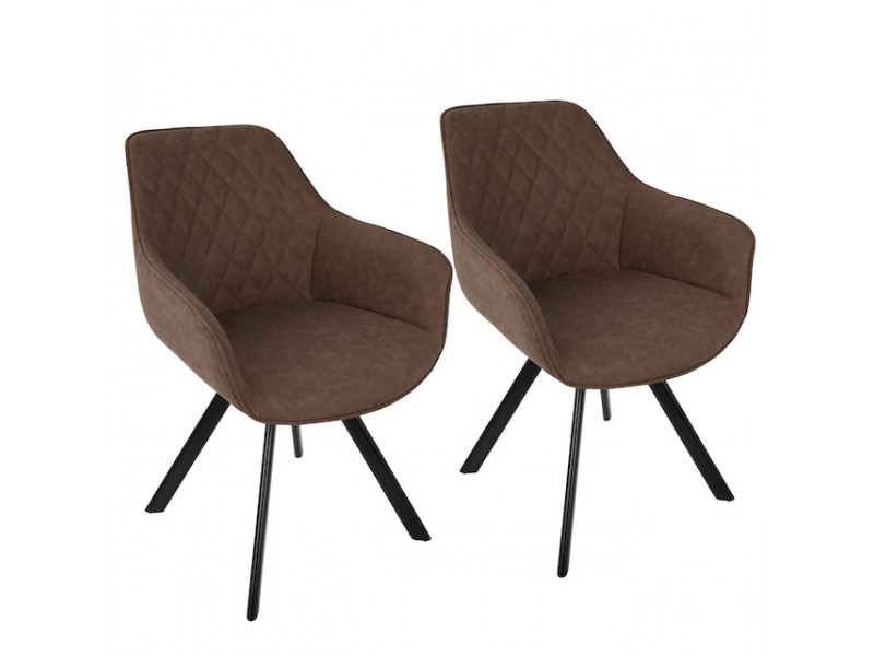 LumiSource Outlaw Chair - Set of 2 - BROWN 