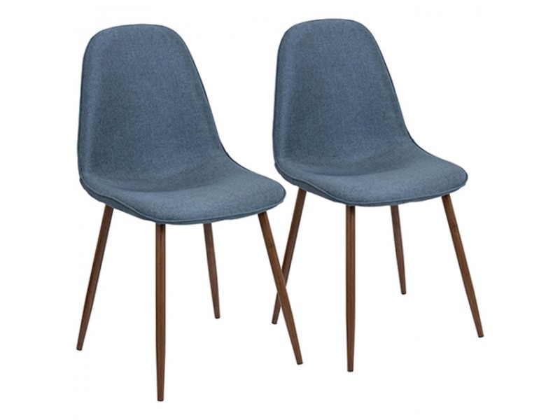 LumiSource Pebble Dining Chair - Set of 2 - BLUE 