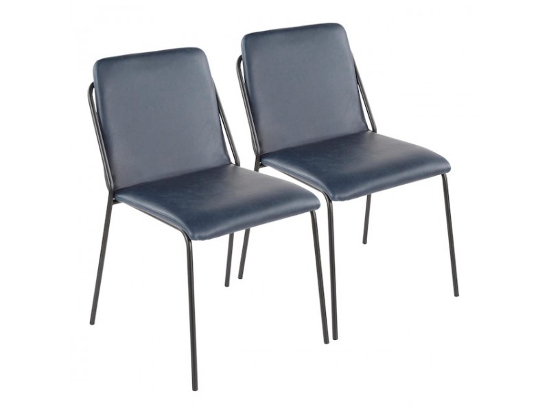 LumiSource Stefani Chair - Set of 2 - BLUE 