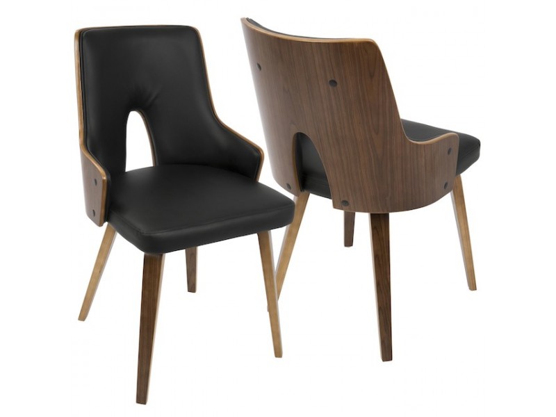LumiSource Stella Chair - Set of 2 - BLACK