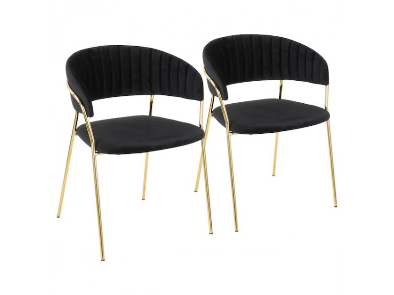 LumiSource Tania Chair - Set of 2 - BLACK 