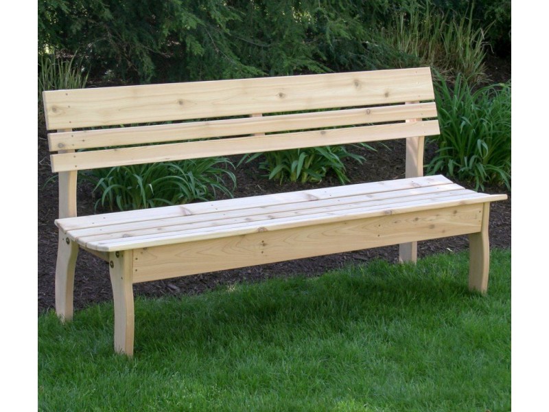 32" Red Cedar Chickadee Backed Bench