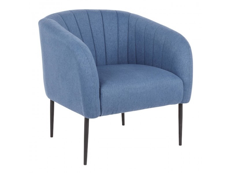 LumiSource Renee Accent Chair - BLUE FABRIC - Perspective