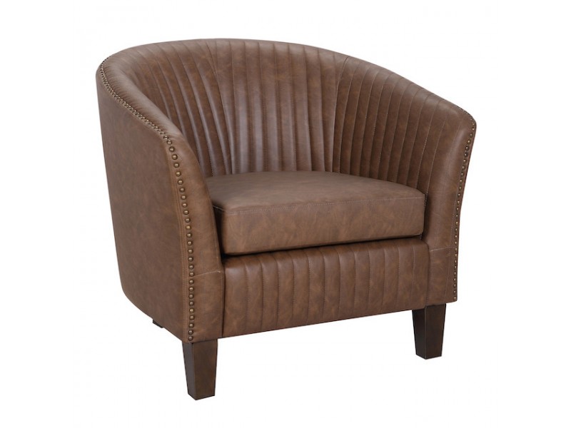 LumiSource Shelton Club Chair - BROWN - Perspective