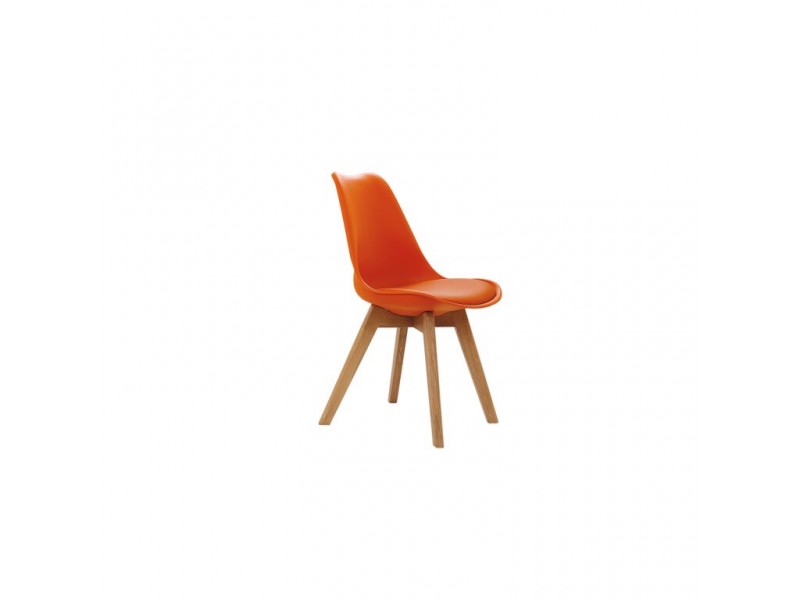 Diamond Sofa 2-Pack Retro Inspired Dining Chairs with Solid Oak Frame - Orange Leatherette