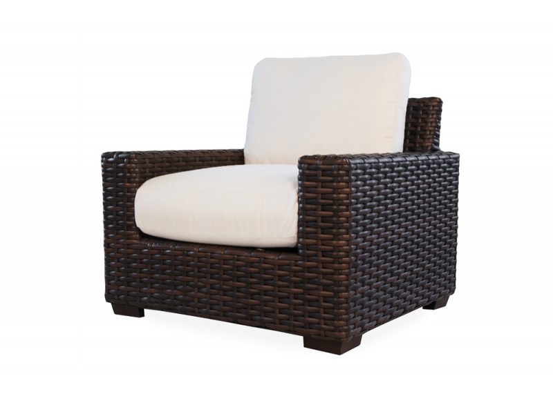 Contempo Lounge Chair in Aged Walnut Wicker Finish - Angled